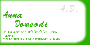 anna domsodi business card